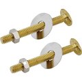 Prosource Bolt Set, Steel, Brass, For Use to Attach Toilet to Flange 70490-3L